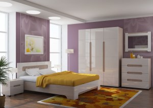 Модульная спальня Палермо (Стиль) Белый глянец